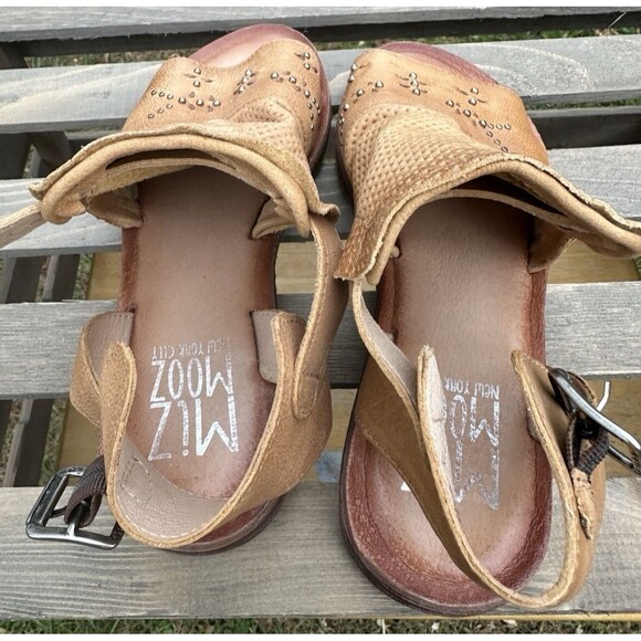 Miz Mooz Women's Fifi Brown Leather Sandals Boho Western Neutral Size 38 US 7.5 - Picture 10 of 14